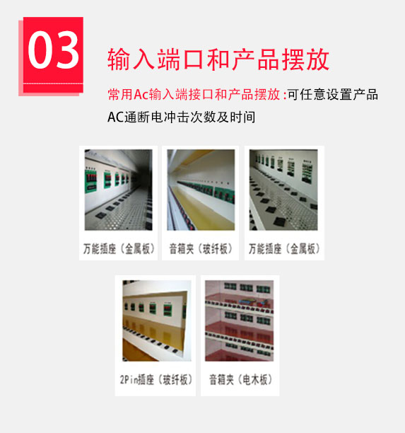 AC端口及產(chǎn)品擺放